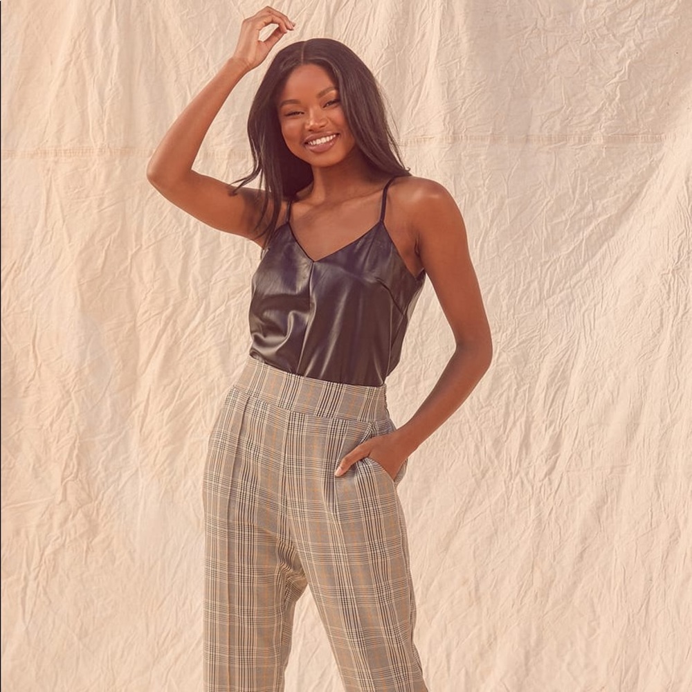 *NEW* Black Vegan Leather Cami Top